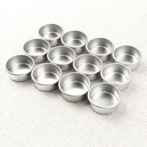 12 Pcs Mini Candle Jars Round Metal Candle Cups Tea Light Tins DIY Tealight Holders Home Decor DIY Handmade Candle Containers