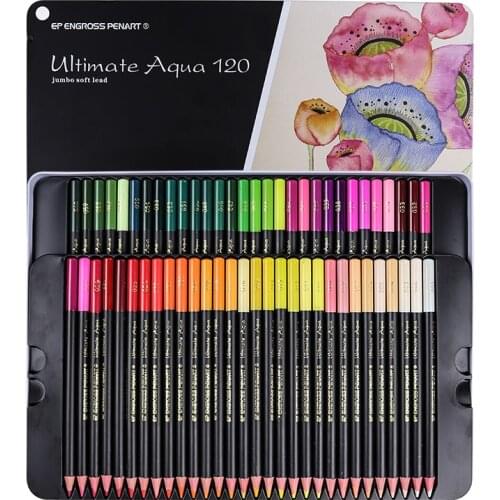 Premium Jumbo soft lead Watercolor Pencils 120colors Safe Non-toxic Water Soluble Colored Pencil Set Write Drawing Art Supplies