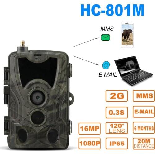 SUNTEKCAM HC-801M 2G 16MP 1080P Hunting Camera Trail Camera SMS/MMS/SMTP Photo Traps 0.3s Trigger Time Trap Wildlife