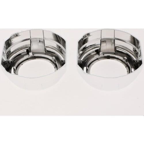 Pair 3.0 Inch LED Projector Chrome Shroud Cover W/ Angel Eyes For Audi Q5