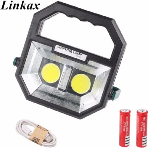 Rechargeable Portable Lantern Camping Light COB Work Light Lamp Rescue Beacon With 18650 Battery USB Cable for Outdoor Camping