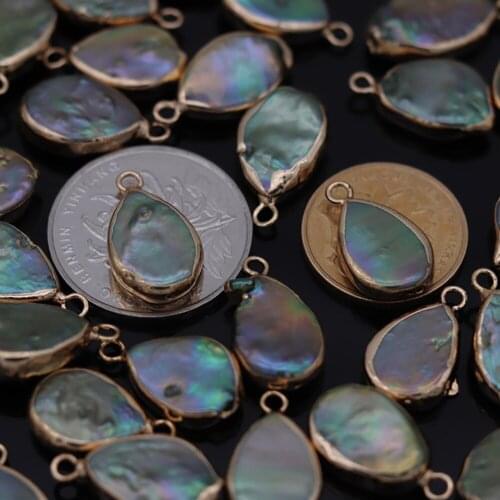 5PCS Natural Pearl Pendant Drop Shape For DIY Necklace Bracelet Decoration Dazzling Colorful Jewelry Accessories 10x20-12x22mm
