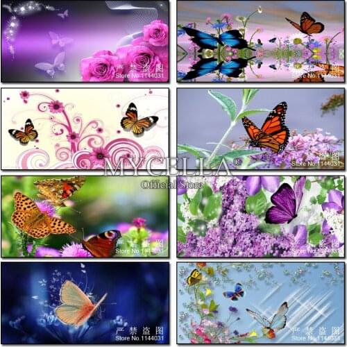 Full Round 5D DIY Diamond Painting Scenery Rhinestone Art Needlework Butterfly And Flower Diamond Mosaic Embroidery Cross Stitch