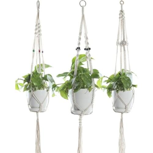 Manual acrame Plant Hanger Long Hanging Planter 41 Inch (Fit Large Pot Up to 9 Inch) Indoor Outdoor Ceiling Plant Holder Basket