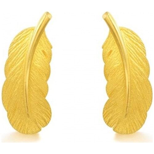 Crazy 3D Hard Gold Love Whisper Feather Earrings Womens Fashion Creative Funny Jewelry Personality Euro Coins Accessories Gifts