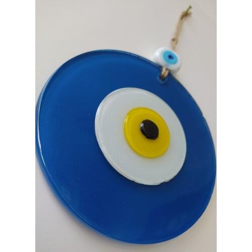 Blue Big Evil Eye 12cm Glass Bead Pendant Turkish Handmade Amulet for Wall Hanging Ojo TurcoTalisman Boho Home Decor