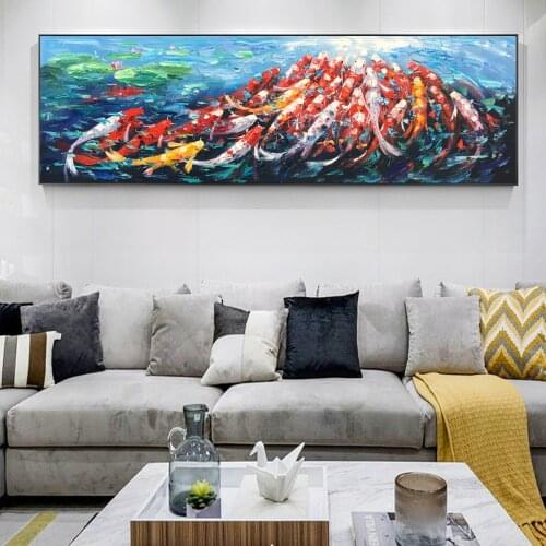 Modern Carp Fishes Canvas Paintings On The Wall Abstract Fishes Animals Pop Art Canvas Pictures For Living Room Bed Room Cuadros
