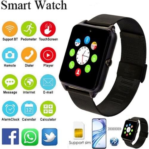 Z60 Reloj inteligente Smart Watch With Sim Card Camera Touch Watches Men Women Wristwatch Sport Pedometer Fit Watch Smartwatch A