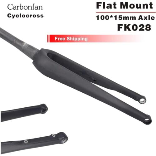 Carbonfan Free ship 2019 700*40C Max tyre Bicycle fork Carbon CycloCross Bicycle Fork 100*15mm axle disc Carbon Fork 700c Tapere