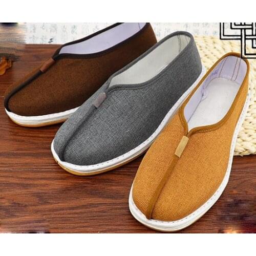 High-grade Cotton&linen monk shoes shaolin monks shoes lay meditation zen nun martial arts lohan/arhat sneaker gray/brown/yellow