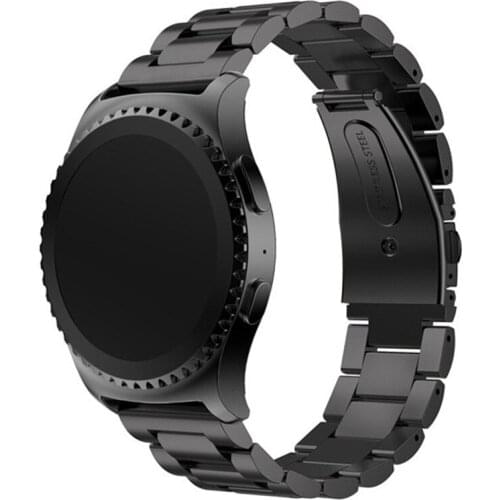 20mm Premium Stainless Steel Glossy Replacement Smart Watch Strap with Butterfly Clasp For Samsung Gear S2 Classic/vivomove HR