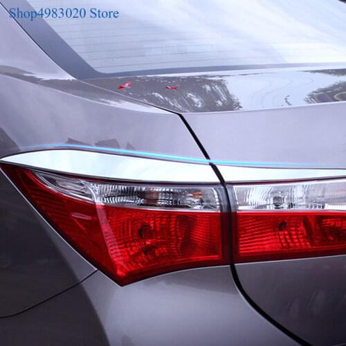 Car body rear tail Light lamp detector frame stick styling ABS Chrome cover trim eyebrow For toyota Corolla Altis 2014 2015 2016