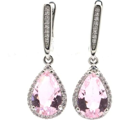 46x23mm Mulit Color Rhodolite Garnet Green Peridot Aquamarine CZ For Sister Silver Earrings Wholesale Drop Shipping