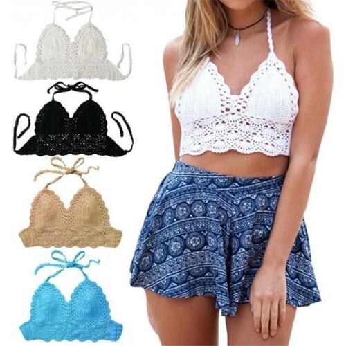 Women Vintage Summer Bikini Sexy Brand Lace Up Crochet Bikini Swimwear Women Knitted Bikini Swimsuit Bathing Suit