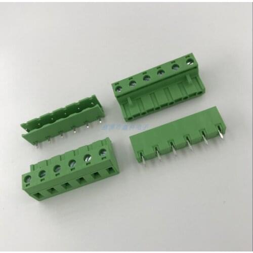 10sets Plug-in PCB terminal block 7.62MM terminal block K2EDG-7.62MM 2p-24p male and female plug green terminal