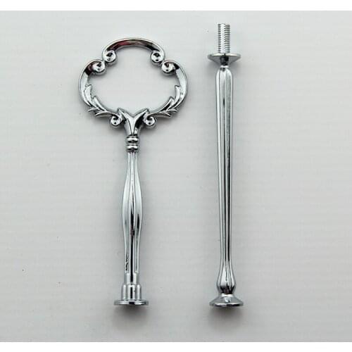 10 pcs/ lot 2 tiers small flower silver plated cake tray