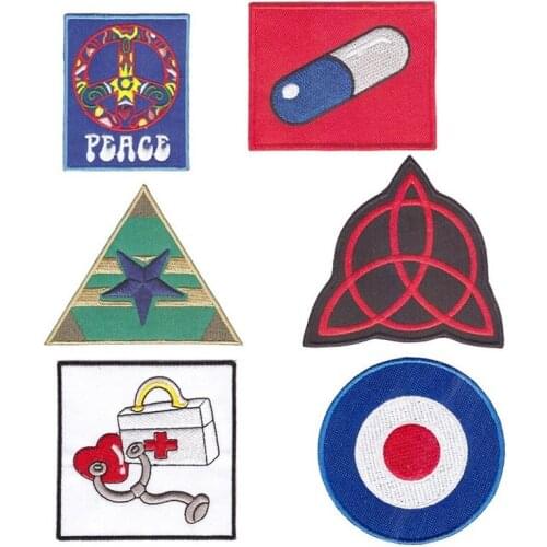 10pcs/lot Round Embroidery Patch Letter Strange Things Backpack Clothing Decoration Accessories Diy Iron Heat Transfer Applique