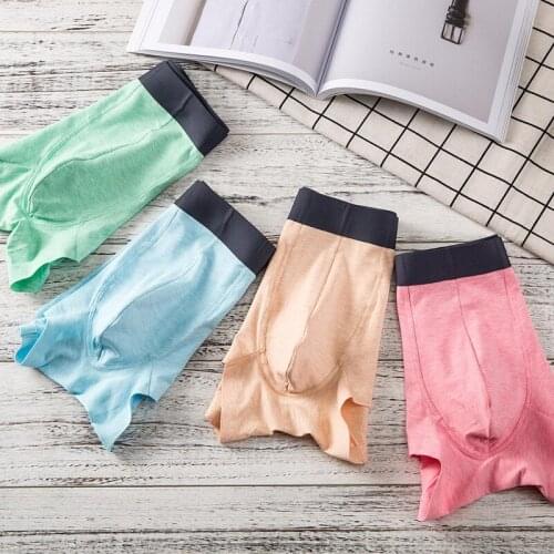 3pcs/Lot Soft Underwear Solid Underwear Pants For Man Cotton Breathable shorts Men Comfort Male