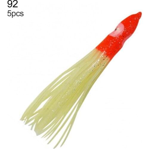 5pcs/set luminous octopus lures 9 cm variety of luminous soft octopus-shaped fake lures Outdoor night fishing tackle accessories