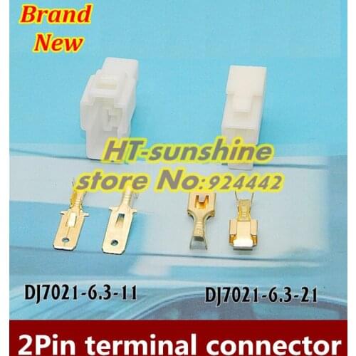 Brand New 10Sets/LOT Automotive Connectors / DJ7021-6.3-11 / 21 connector / harness connector / 2 pin connector