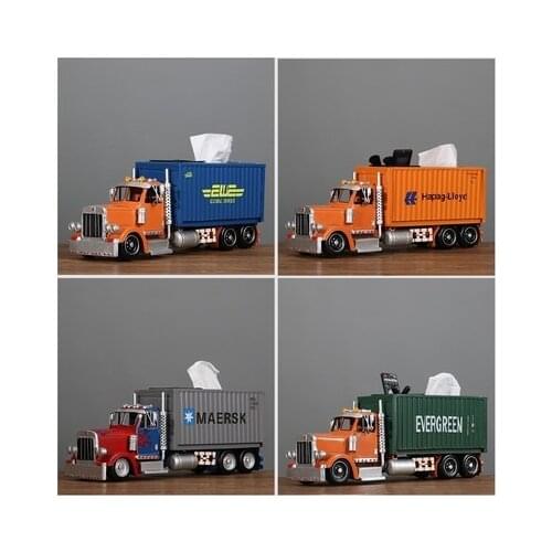 American container tissue box decoration creative home living room multifunctional household truck drawer box