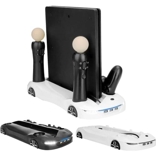 Besegad Cooling Charging Dock Station Stand with 3 USB Ports for Sony Playstation Play Station 4 PS4 Pro Slim PS Move Controller
