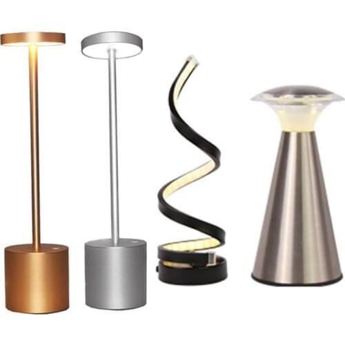 Cordless Touch Sensor Restaurant Bar Table Lamp Portable Rechargeable Dining Room Desk Table Night Light Bedside Reading Light