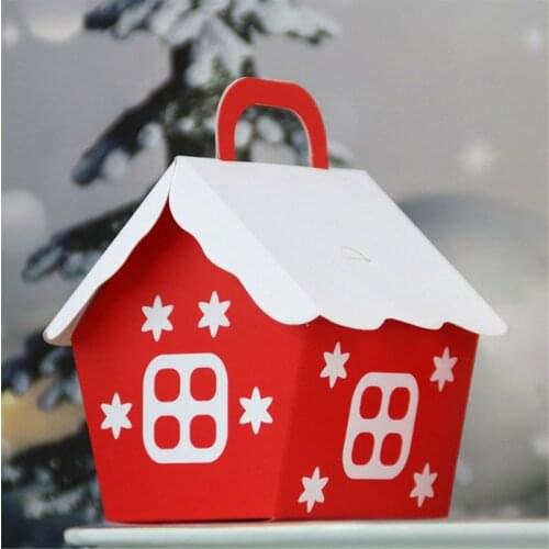 DABONAS 10pcs Merry Christmas Cookies Box Cardboard Cake Box Candy Boxes for Christmas Party