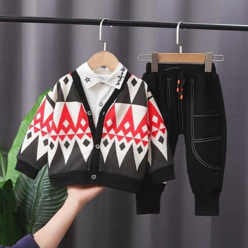 Children Spring Autumn Baby Boys Girls Clothes Geometry Coat Hoodies T-Shirt Pants Bags 4Pcs/sets Infant Kid Fashion Tracksuits