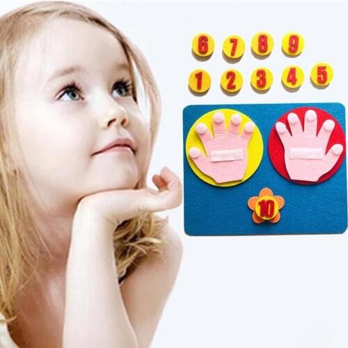Children Maths Toys Finger Counting 1-10 Learning Felt Finger Number Teaching Aid DIY Craft Toddler Early Stage Educational Toys