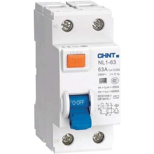 Chint NL1-63 RCCB Differential switches 2P 4P Magnetic RCD Chint original NL1-63 Residual Current Operated Circuit Breaker