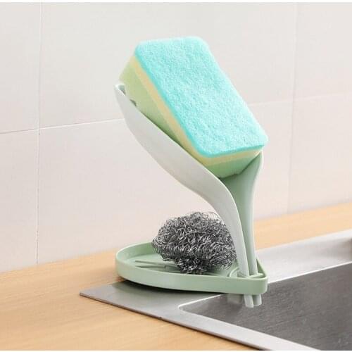 Double Layer Leaf Shaped Soap Box Three-dimensio Non-slip Drain Soap Tray Scouring Pad Soap Storge Holder Bathroom Accessories