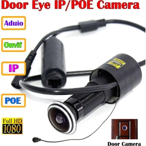 HD 1080P Door Eye Hole Camera Wide Angle FishEye CCTV Mini Peephole POE IP Camera 2MP Wired Video/Audio Onvif Camera