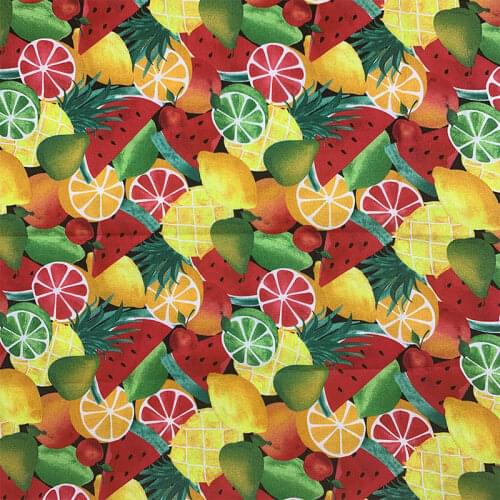 Beautiful Digital Printing Colour bottom Fruits pattern 100% Cotton Fabric Sewing Material Children Fabric Diy Shirt Clothing