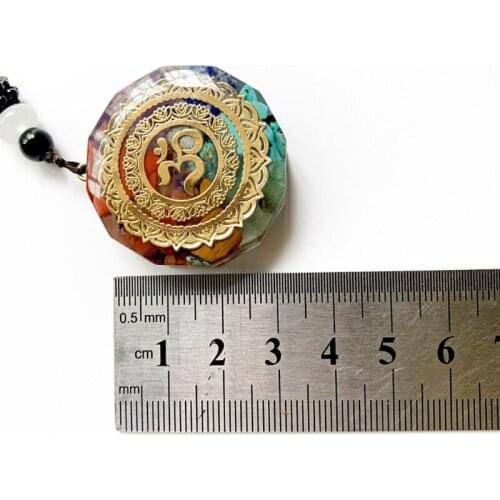 Metatrons Cube Merkaba 7 Chakras Crystal Stone Orgone Energy Pendant Necklace
