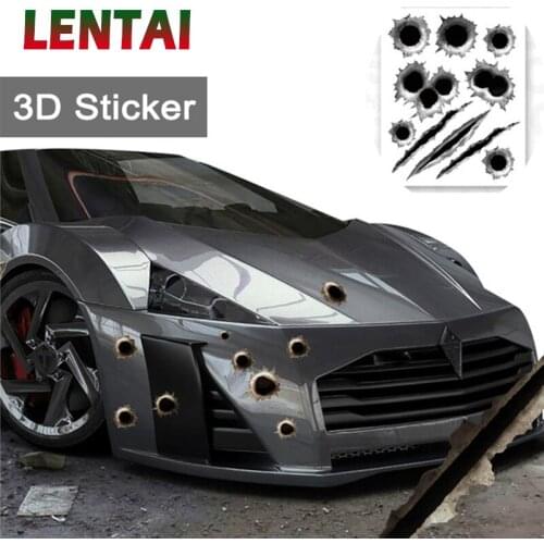 LENTAI For Honda civic 2006-2011 2017 accord 2003-2007 fit Mitsubishi asx lancer Acura Car Sticker Cover Bullet Hole 3D Styling