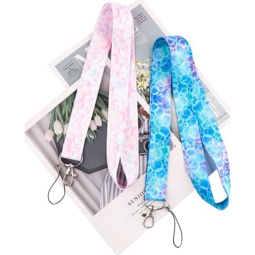 LX742 1PC New Hot Sale Bubble Lanyard badge ID Card Holder Neck Strap Clip Mobile Phone Neck Straps Cute For Friends