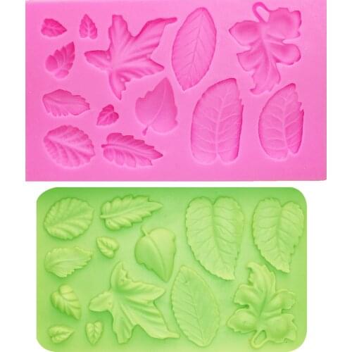M1097 Fondant Cake Decorating Tools Leaves Making GumPaste Leaf Silicone Molds Kitchen Baking Fondants moulds