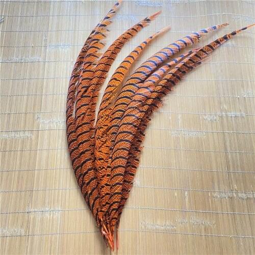 New 20pcs/lot Natural Orange Pheasant Tail Feathers 28-40inches /70-100CM Carnival Accessories Crafts Dancers Wedding DIY Plumes