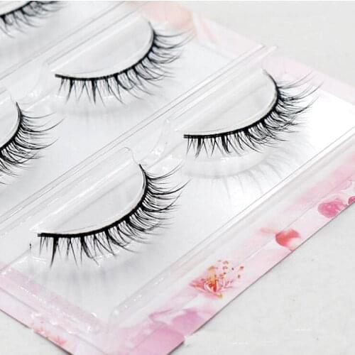 New 3 Pairs 3D Soft Mink False Eyelashes Handmade Wispy Fluffy short Fake Lashes Natural Eye Extension Makeup Kit Cilios