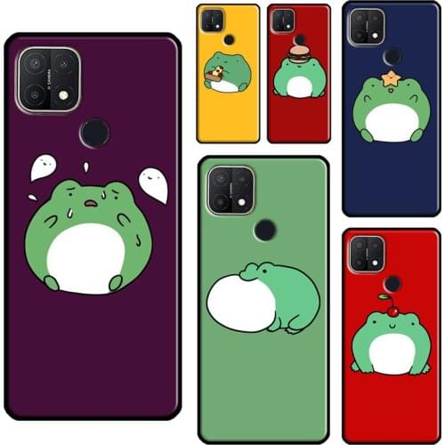 Cute Funny Frog For OPPO A15 A91 A83 A1K A3S A5S A5 A9 A31 A53 2020 A52 A72 Reno 4 Pro 2 Z F7 Phone Case