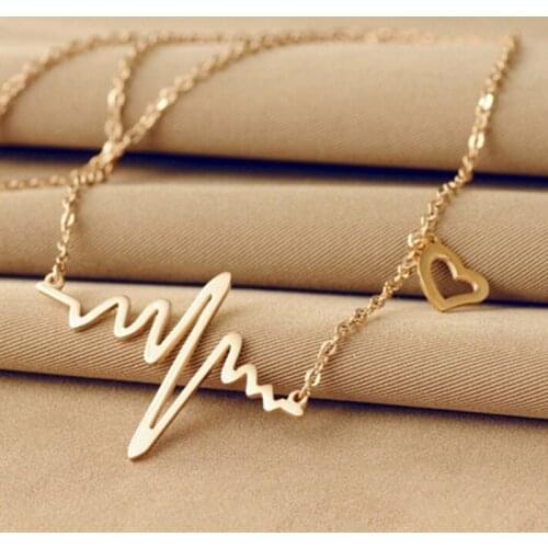 Heartbeat Necklace Lady Love Heart Necklace and Pendant Valentines Day Gift Stainless Steel stainless steel jewelry