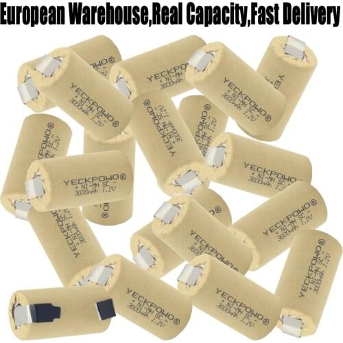 Rechargeable 3000mAh sub C battery nickel sheets SC batteries akkumulator 1.2V NIMH welding tabs real capacity as declared