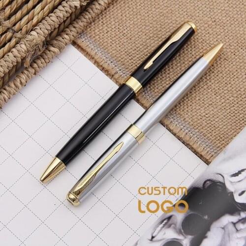 Personalized Name Customized Logo Pen Writing Metal Ballpoint Pen Engrave Logo Company Name School Office Supplies Accessories