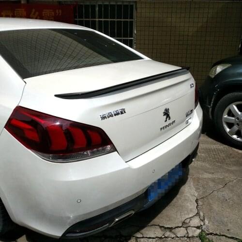 Use For Peugeot 508 2011--2017 Year Spoiler Sport ABS Plastic Carbon Fiber Look Rear Trunk Wing Car Body Kit Accessories