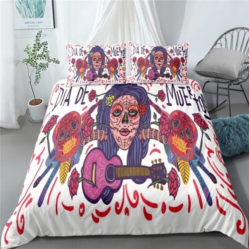 Luxury Bedding Sets 3D Custom,Duvet Cover Set Queen/King,Quilt/Blanket Cover Set,3 PCS Bed se,halloween skull bed linen