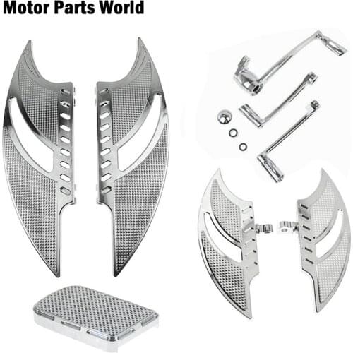 Motorcycle Driver Passenger Floorboards Foot Rests Shift Lever Brake Chrome Kits For Harley Tourinig Street Glide FLHR 2008-2013