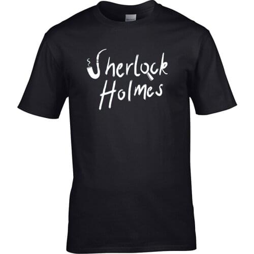 SHERLOCK HOLMES- Private Dic Fictional Detective inspired Mens T shirt 100% Cotton Print Mens Summer O-Neck