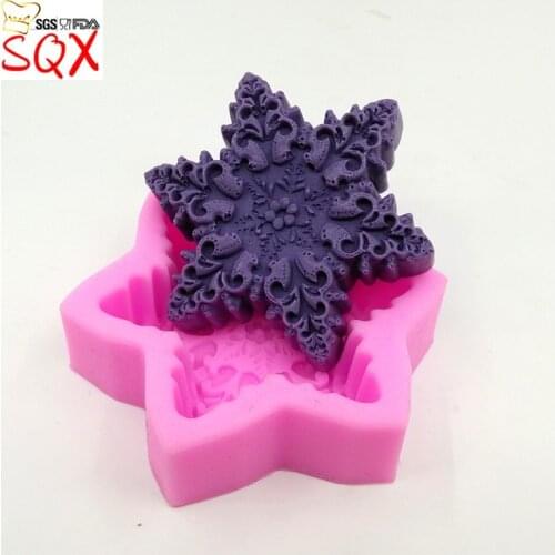 Silicone Cake Mold 3d snowflakes Decorative Fondant Silicone Mold for Cake Decorating Kitchen accessories SQ1602
