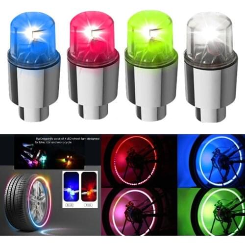 2pcs LED Tire Valve Stem Caps Neon Light Cap Cover Car Accessories Hub Lamp Decorative Lamp Waterproof Lights